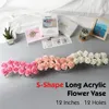 Vases Unique Flower S Shape Clear Acrylic Bud Vase Transparent Home Decor For Weddings Birthday Mother's Day Thanksgiving