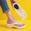 Kapcia 2024 Letnie grube platforma Sole kliny Flip Flip Flops for Women Clip Sandals Sandal