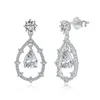 Boucles d'oreilles Le pendentif en argent sterling en argent sterling S925 présente un design creusé qui dégage un sens du luxe