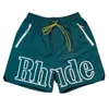 Trendy RHUDE collection letter 3M reflective casual shorts for men and women American high street beach pants