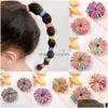 Saç kauçuk bantlar 100pcs/lot kızlar şeker rengi elastik bant çocuk bebek kafa bandı scrunchie çocuk aksesuarları desen dağıtım mücevher saç dhfua