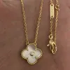 Merk klaver ketting modieuze charme enkele bloem 15 mm ketting luxe diamant agaat 18k gouden ontwerper dames ketting