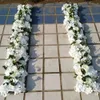 Silk Wedding Dried Flowers Road Cited Rose Peony Hydrangea DIY Arched Door Flower Row Window T Station Decoration 50Cm 230613