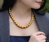 Collane di perline perle oro perle collana perfetta Circle 814 mm ENORME GOPPA PARTI PARTE PERLA ALTA