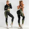 Tracksuits voor dames dames 2/3 -stcs naadloze trainingsoutfits Sets yoga sportkleding tracksuit leggings en stretch sport bh fitnessl2403