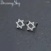 Gestüt Ohrringe Dreamysky Großhandel Ladies Silber Farbe David Star für Frauen Geschenk Femme Brand Statement Ohrschmuck Brincos