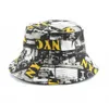 NYC Drukuj Odwracalne wiadra Kapłańskie Czapki Męskie Panama Buły Buły Cap Women Dwisus Wear Fisherman Hat Summer Cotton Sun Caps3029372