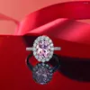 Klusterringar Shi Pei Jewelry European och American S925 Silver 3 Pigeon Egg 8 12 High Carbon Diamond Ring Luxury