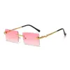 2024 Hot Style Polygon Diamond Cutting Snake Metal Decoration Square Sunglasses Women And Men Fashion Unisex Rimless Glasses