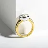 925 Sterling Silver 3 Round Ring Engagement Yellow Color for Women 240417