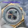 Minimalist AP Wrist Watch Royal Oak Offshore 26568OM Schumacher Limited Edition Ceramic Alloy Ring 18K Rose Gold Automatic Mechanical Watch Mens