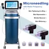 2 Handles Microneedle RF Skin Rejuvenation Wrinkle Removal Equipment Gold Crystal RF Acne Scar Marks Remover Skin Whitening Beauty Machine