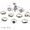 Cluster Rings Timlee R010 Fashion Retro Hollow Lotus Flower Rose Rhinestone Finger Set 10pcs/set Jewelry Wholesale