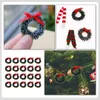 Decorative Flowers 20 Pcs Christmas Small Wreath Mini Hanging Toys House Garlands Simulated Pendants Outdoor Decorations Miniature Xmas