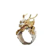 Golden Dragon Open Ring Mens Dominant Fashion Trend Jewelry Party Accessories