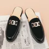 Slippers Half Shoes For Men Leather Casual Flats Italian Leisure High Quality Summer Slip On Breathable Handmade Footwear