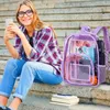 Backpack Clear Hovery Duty See através do Livro Transparente - Purple One Tamanho