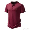 T-shirts masculins Nouveaux hommes d'été Formation à manches courtes T-shirt décontracté Henry Necy Solide T-shirts Dry T-shirts Basic Gym Running Fitness Top Tees