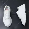 TOP H Design Buty Mężczyzn Sneaker Smanid Skórzane Trenery Man Techniczna gumowa deskorada spacery White Biel Black Sport