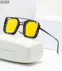 Solglasögon gul fyrkantig punk för män 2022 Steampunk Fashion Glasses Women Luxury Retro Shades Vintage Polar Oculos Gafas de Solsu6413196