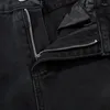 Jeans maschi maschi neri stelle a cinque punte spruzzano design inchiostro pantaloni di denim americano retrò punk gamba larga pantaloni unisex