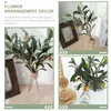 Dekorativa blommor trädgren olivgrenar stjälkar faux konstgjorda växter vaser tillbehör falska grönska inomhus