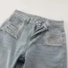 Jeans femminile 2024 pantaloni dritti color luce alla moda pavimento perforato che trascina pantaloni vintage a gambe larghe per donne