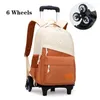 School Bags Trolley Schoolbag Rolling Backpack Laptop met wielen voor jongens college Rucksack heren tieners