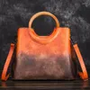 Bag Form 2024 Retro Handmade Genuine Leather Shoulder & Crossbody Bags Leisure Women Handbags Casual Tote Messenger