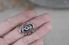 Pierścienie klastra ręcznie robione vintage 925 srebrny tybetański jedno oko Agate Pierście