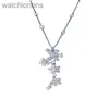 Collier de créateur de marque Vancelfe Luxury Collier S925 Collier de fleur de diamant blanc en argent sterling