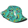 Berets Parrot Bucket Hat na parę uroczy wzór Hats Hats Casual Vacation Caps Soft Fold Street Style Słońce