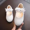 Sequins Toddler Baby Baptism Walking Shoes Flower Kids Princess Shoes Crystal Infant Soft Soles Footwear for Girl 2-12years 240417