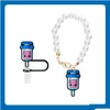 Keychains Lanyards 2pcs charmes St Er - Faux Pearl Nurse Charm Accessoires pour tasse et gobelet moderne simple avec poignée Sil Drop Dhiik