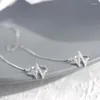 Boucles d'oreilles étoiles Simple Moon Star Rignestone longue chaîne pour femmes brillance du soleil Crescent Géométrique Piercing Pierre Bijoux de fête d'oreille