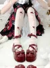 Chaussures habillées gothiques lolita punk plate-forme rehaussante de fond épais loli chaussure goth noir / rouge talons hauts bow cosplay anime