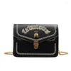 Bag Women's Handbag 2024 Korean Version Of Tide Embroidery Bee Shoulder Female Niche Chain Slung Small Square