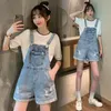 Kvinnors jeans 2024 Spring Autumn Blue Shorts for Women Girl Overalls Jumpsuit Pants Rompers Vintage Y2K Clothing