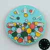 مجموعات إصلاح الساعات NH35 DIAL S Bubble Puzzel الأزرق/الأخضر وجه مضيئة للتوعية NH36 إكسسوارات الحركة استبدال