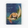 Kırmızı Panda Spiral Notebook 120 Sayfalar Çocuklar İçin Komik Hayvan Desen Dergisi Kitap Doğum Günü Partisi Hediye Okul Ofis Çalışma Malzemeleri