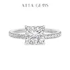 Attagems 18K Rings Rings Princess Cut D Color VVS1 80mm AU750 ETENITY Diamond Engagement Wedding for Women Gift 240417