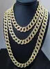 Iced Out Miami Cuban Link Chain Gold Silver Men Hip Hop Collier Bijoux 16 pouces 18 pouces 20inch 22 pouces 24inch 26 pouces 28 pouces 30inch4590454