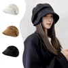 Beralar Retro Renkli Kadın Bere Şapka Sonbahar Kış Sloughy Fisherman Cap Fashion Girls JK Koreli sekizgen sanatçı ressam kapakları D24417