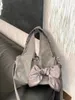 Totes Small Bow Design Nylon Sacs à bandoulière pour femmes 2024 Y2K Korean Fashion Trend sac fourre-tout Dame Voyage des sacs à main et sacs à main