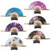 Dekorativa figurer Y1ub Japanese Flower Pocket Folding Hand Fan Round Circle Party Decor Gift