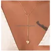 Colliers de pendentif 2021 Fashion Bijou à mode de cuivre Copper Heart Chain Link Collier For Women Girl Drop Deliver Delivery Neck Dhgarden Pendant Otpjn