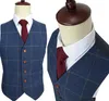 Ternos masculinos de alta qualidade de lã de lã Tweed Man Retro Gentleman estilo noivo Tuxedos Casamento personalizado (colete de calças de jaqueta)