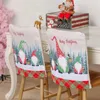 Coperture per sedie sedie di copertura natalizia nordica santa claus decorazioni in lino cartone animato