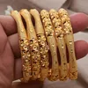 Bangle 6Pcs lot Dubai Gold Color Bangles For Women African Jewelry Bride Nigerian Wedding Jewelery Bangles&Bracelet Gift230O