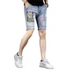 Denim Shorts Herren Sommerdünne Modemarke Slim-Fit Plus Size Casual Hosen Herren fünf Viertelhosen Herrenstil für Männer